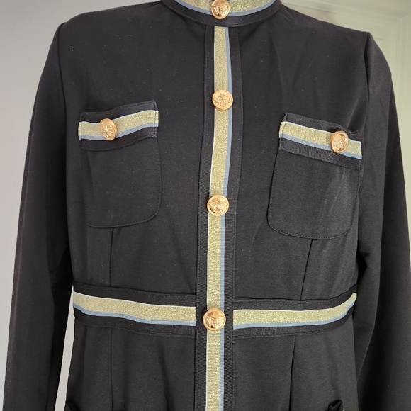 Midi gold trim designer inspired dress..size L - Picture 4 of 6